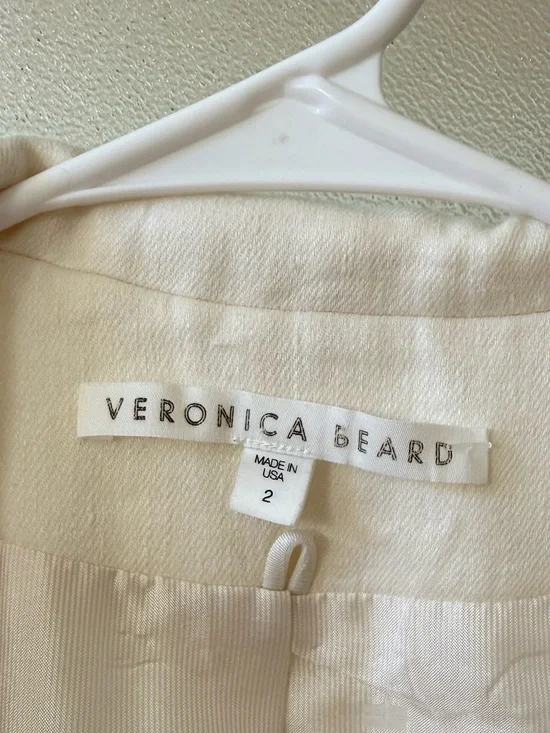 VERONICA BEARD Upcollar Dickey Jacket in White Sz 2